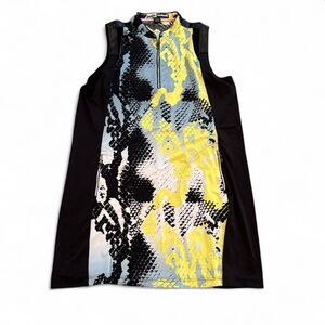 Jamie Sadock Jelly Bean Golf Dress Zippered Neckline Snakeskin Pattern XL